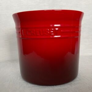 Le Creuset Utensil Crock Stoneware Countertop Utensil Holder Cerise Red